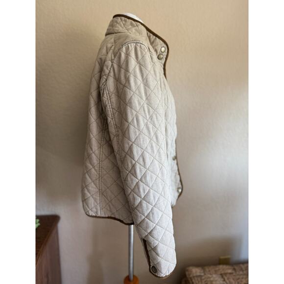 Lauren Jeans Co Quilted Barn Jacket Snap Button Front Pockets‎ Beige - Picture 6 of 12